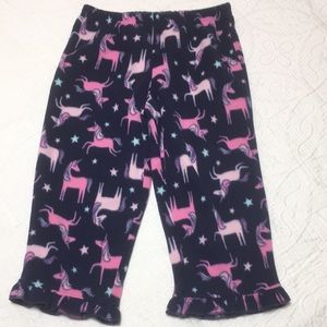2T (5/$20) Fleece Comfy Pants with Unicorns